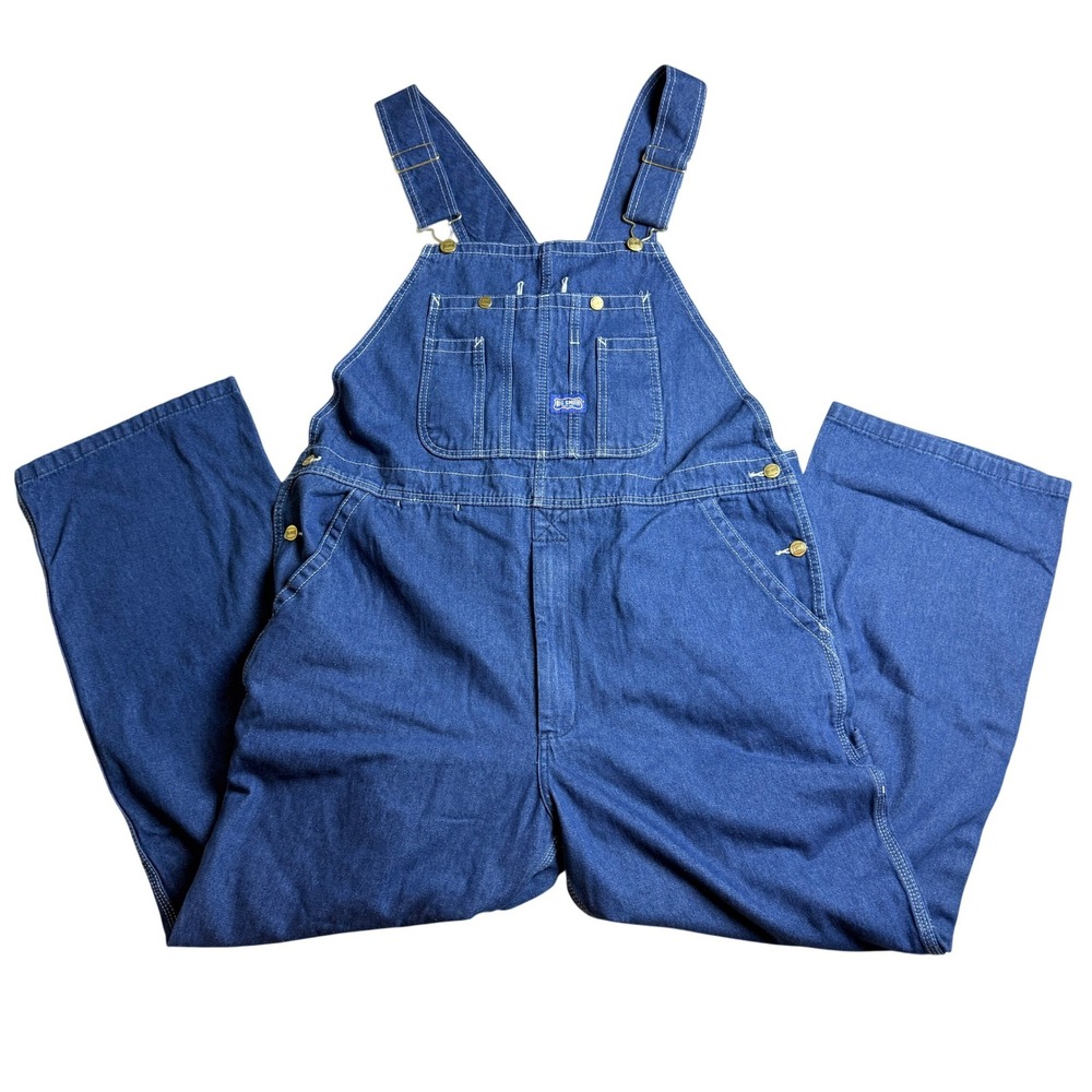 Big Smith Denim Overalls Bibs Mens 40x30 Blue Relaxed Fit Workwear 94028 SW9 NEW